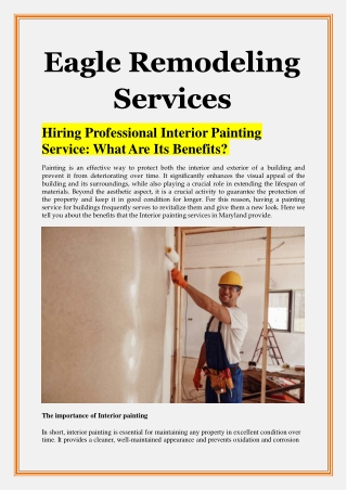 Hiring Professional Interior Painting Service What Are Its Benefits