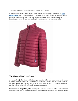 Wine Padded Jacket