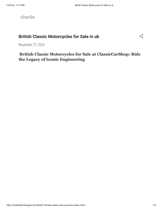 British Classic Motorcycles for Sale in uk