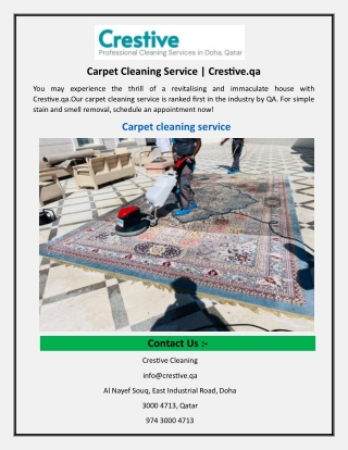 Carpet Cleaning Service  Crestive.qa
