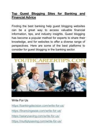 Top Guest Blogging Sites for Banking and Financial Advice