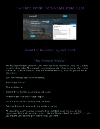 Own and Profit From Real Estate Debt