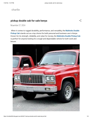 pickup double cab for sale kenya