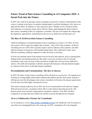 Future Trend of Data Science Consulting in AI Companies 2025_ A Sneak Peek into the Future