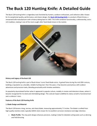 The Buck 120 Hunting Knife: A Detailed Guide