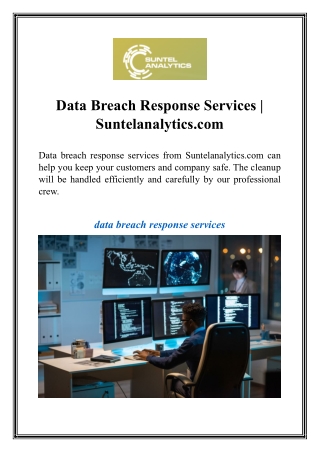 Data Breach Response Services  Suntelanalytics.com
