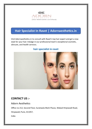 Hair Specialist In Ravet  Adornaesthetics.in