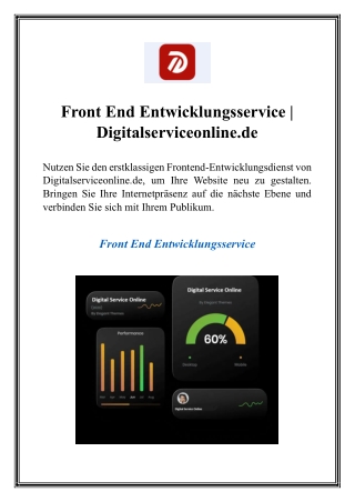 Front End Entwicklungsservice  Digitalserviceonline.de