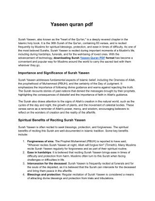 Yaseen quran pdf
