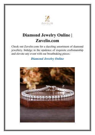 Diamond Jewelry Online  Zuvelio.com