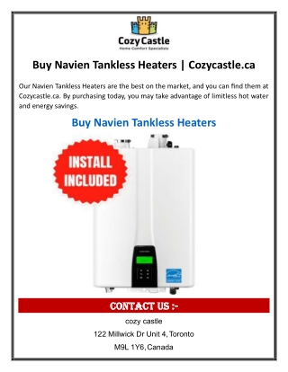 Buy Navien Tankless Heaters Cozycastle.ca