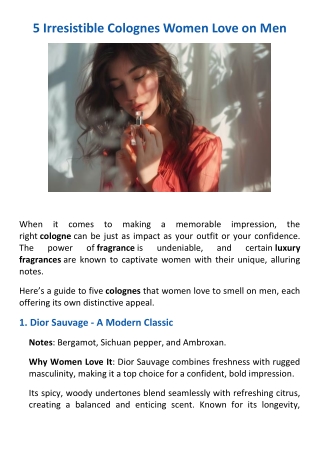 5 Irresistible Colognes Women Love on Men