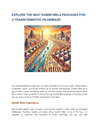 Explore the Best Kumbh Mela Packages for a Transformative Pilgrimage