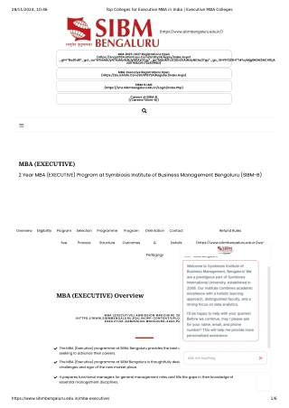 top executive mba colleges in bangalore