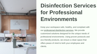 Professional Disinfection Services for Safe and Healthy Workspaces