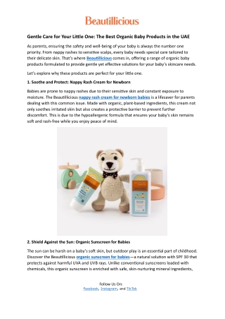 Beautillicious- Nappy Rash Cream for Newborn Babies