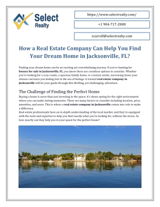 Find Houses for Sale in Jacksonville, FL with Select Realty