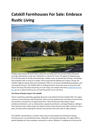 Catskill Farmhouses For Sale Embrace Rustic Living