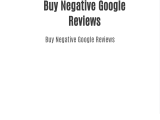 Buy Negative Google Reviews