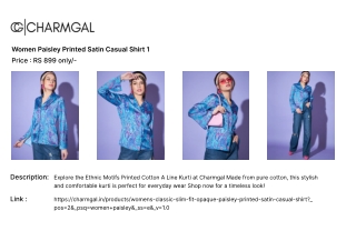 Women Paisley Printed Satin Casual Shirt