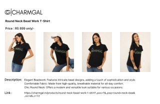 Round Neck Bead Work T-Shirt