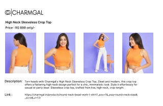 High Neck Sleeveless Crop Top