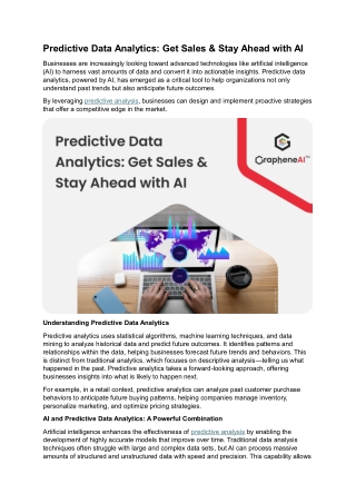 Predictive Data Analytics: Get Sales & Stay Ahead with AI