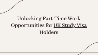 Part-Time Work Opportunities for UK Student Visa Holders