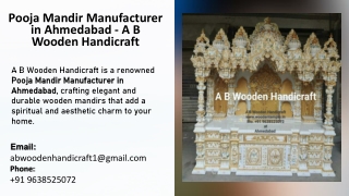 Pooja Mandir Manufacturer in Ahmedabad - A B Wooden Handicraft