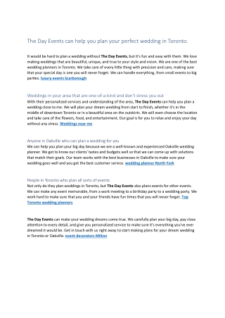 luxury events Scarborough