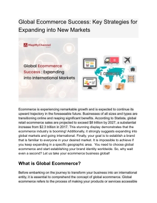 Global Ecommerce Success_ Key Strategies for Expanding into New Markets
