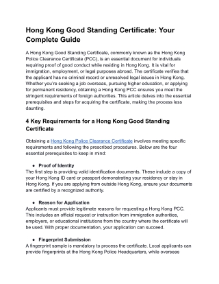 Hong Kong Good Standing Certificate_ Your Complete Guide