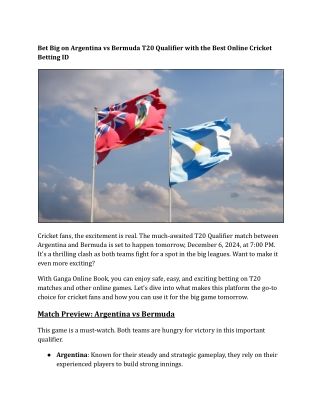 Argentina vs Bermuda T20 Qualifier Match