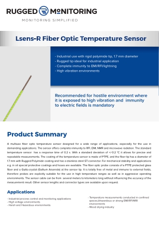 Fiber Optic Temperature Sensor LSENS-R - Rugged Monitoring