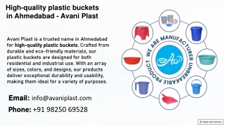 High-quality plastic buckets in Ahmedabad - Avani Plast