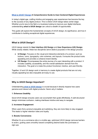 What is UI/UX? Design A Comprehensive Guide to User-Centered Digital Experiences
