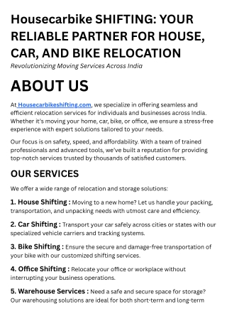 Bike Shifting Service in Hyderabad - House Car Bike Shifting