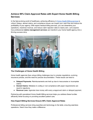 Achieve 99% Claim Approval Rates with Expert Home Health Billing Services