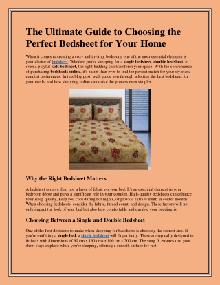 Shop Premium Bedsheets Online  Single, Double & Kids Bedsheets by Dusaan