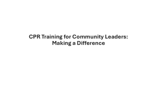 CPR Training for Community Leaders