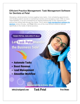 Task Management Software for Dentists at Petal