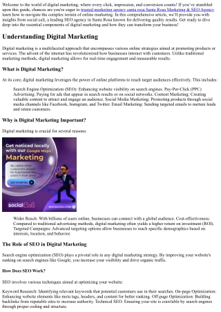 “A Beginner’s Guide to Understanding Digital Marketing—Insights from social cali
