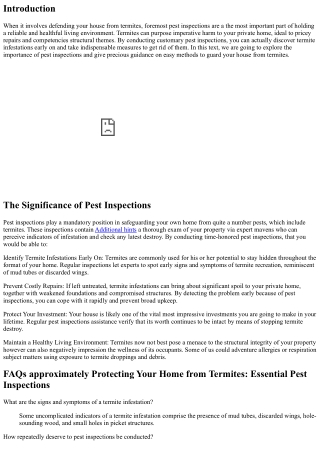 Protecting Your Home from Termites: Essential Pest Inspections