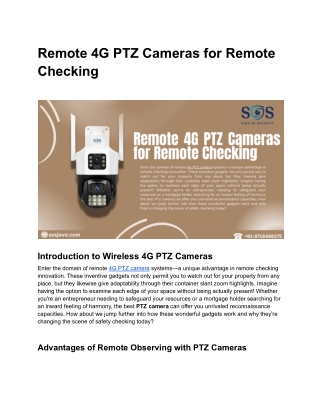 4G PTZ Camera