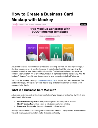 How to Create a Business Card Mockup with Mockey
