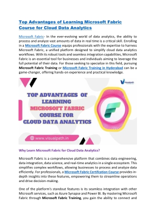 Microsoft Fabric Course | Microsoft Fabric Training In Hyderabad