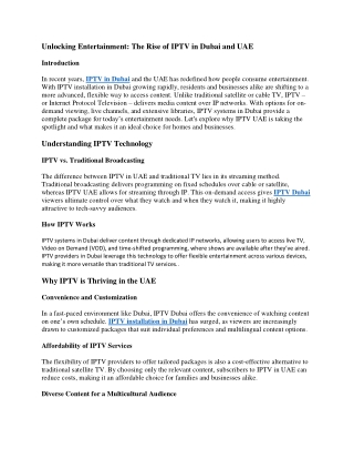 Unlocking Entertainment the Rise of IPTV in Dubai and UAE