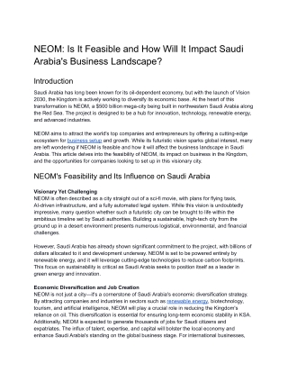 PDF NEOM_ Is It Feasible and How Will It Impact Saudi Arabia's Business Landscape