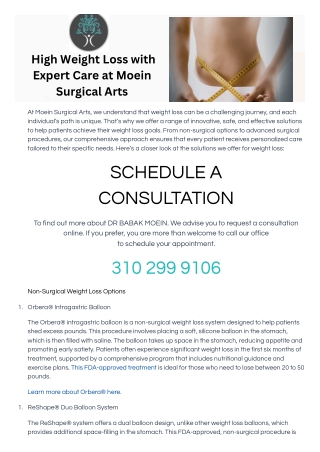 _High Weight Loss with Expert Care at Moein Surgical Arts