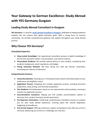 Your Gateway to German Excellence_ Study Abroad with YES Germany Gurgaon